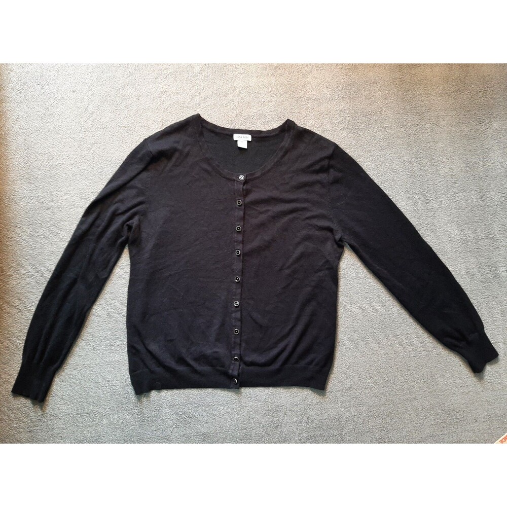 Ana Rose Shirt Womens XL Button Up Black